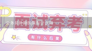 公务员补助医保有什么用