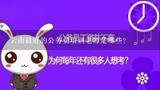 云南最好的公务员培训老师是哪些？