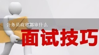 公务员政审都审什么