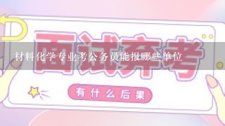 材料化学专业考公务员能报哪些单位